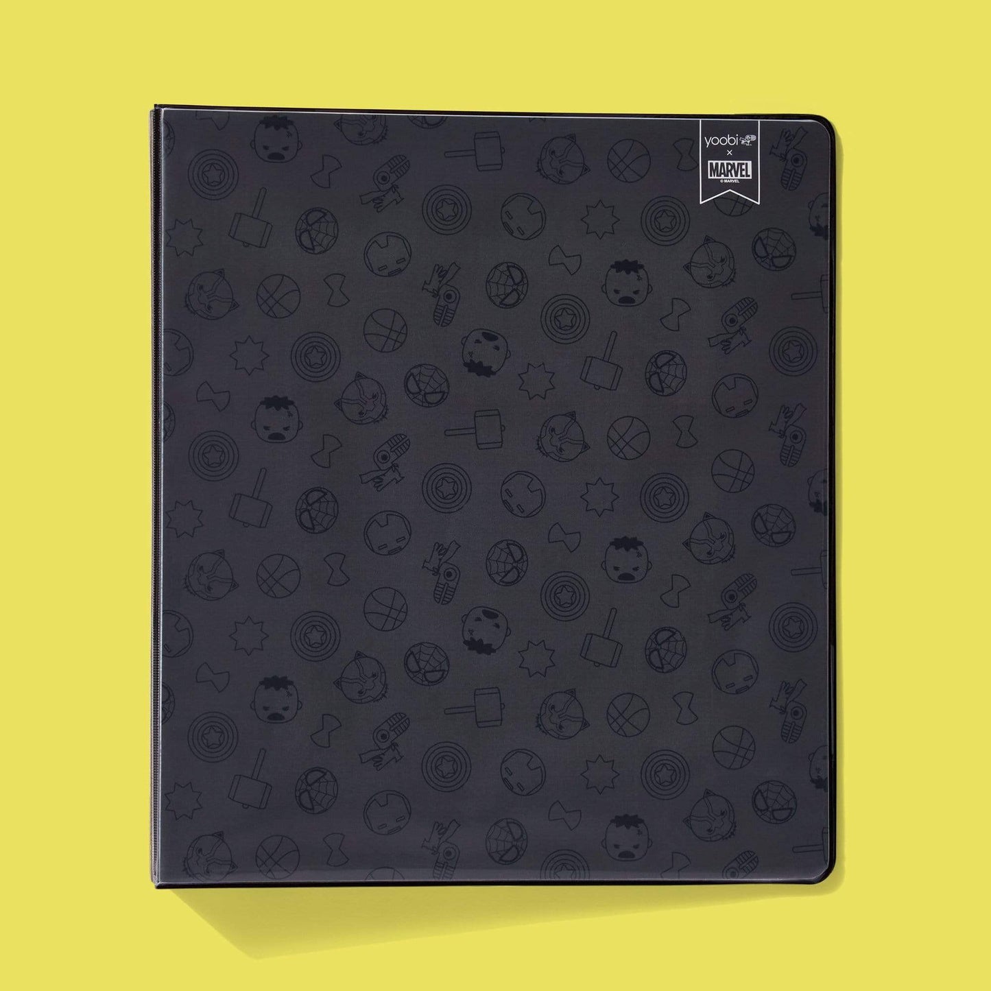 black allover icon printed Avengers 1" binder